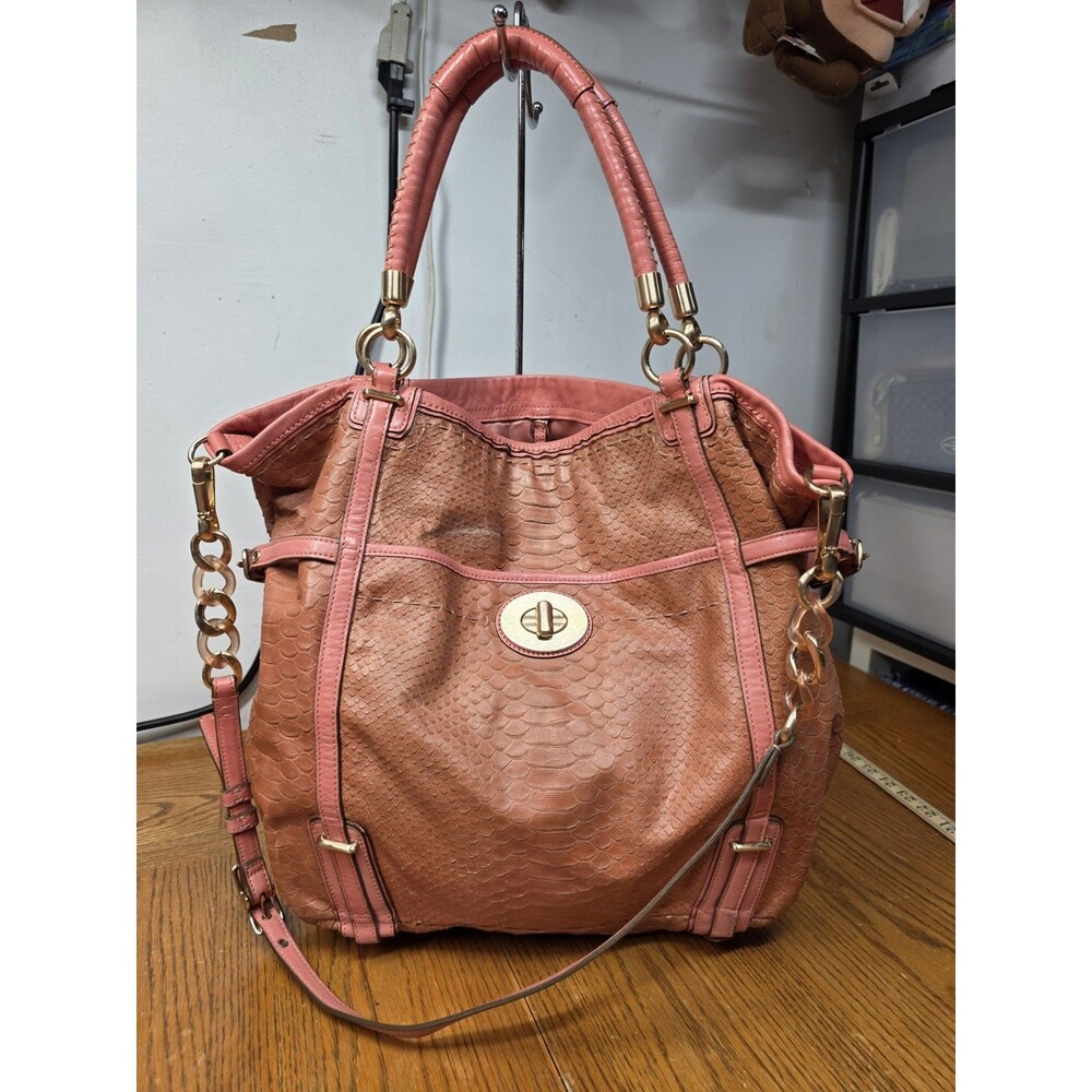 Coach Audrey Peach Flagship Exotic Andie Tote XL 17027 (54)